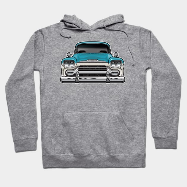 1958 Chevy Apache Turq Hoodie by RBDesigns